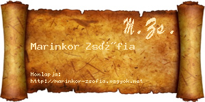 Marinkor Zsófia névjegykártya